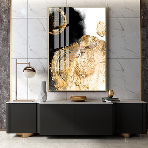 <span class=keywords><strong>Noir</strong></span> <span class=keywords><strong>or</strong></span> Art cristal porcelaine <span class=keywords><strong>abstraite</strong></span> décorative <span class=keywords><strong>peinture</strong></span> murale pour salon mur décoration de la maison - Product Image 3