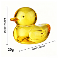 Figuras de Pato de Cristal Amarillo Hechas a Mano, Ecológicas, Coleccionables, Decoración para el Hogar, Mini Mamá e Hijos, Juego de 4 Piezas