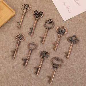 Set de 50/100 Recuerdos de Boda Rústicos Vintage, Llaves de Esqueleto con Etiquetas Kraft para Invitados, Bronce Antiguo/Dorado - Product Image 2