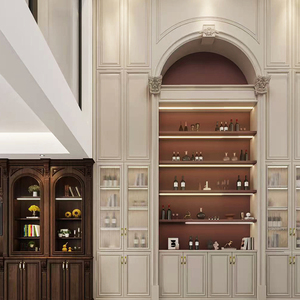 Libreria Modulare Aperta in Legno Massello Stile Europeo Tradizionale, 6 Ripiani, Scaffali a Cubetti, Pannello Posteriore per Soggiorno e <span class=keywords><strong>Camera</strong></span> da Letto - Product Image 1