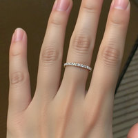 Huacan 9K Gelbgold 1,5MM Voll-Eternity Labor-Diamant Brillantschliff Damen-Verlobungsring IGI-Zertifiziert Trendig Langlebig