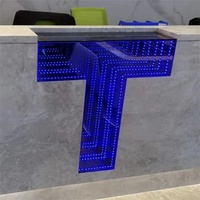 Miroir tunnel infini magique décoratif 3D sur mesure, jumbo, 2400*3200mm, en verre pour bars