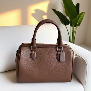 Bolso Boston de Cuero Genuino con Logotipo Ly, Dos Correas, Gran Capacidad, Cierre de Cremallera, Bolso de Hombro de Diseño de Lujo para Mujer - Product Image 4
