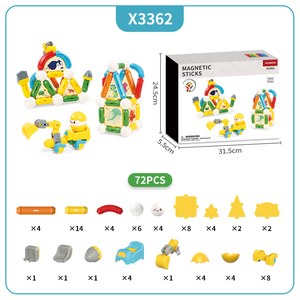 Meilleure vente bricolage <span class=keywords><strong>jeux</strong></span> de <span class=keywords><strong>construction</strong></span> en plastique pour enfants tiges magnétiques colorées bâtons magnétiques jouets de bloc de <span class=keywords><strong>construction</strong></span> éducatifs - Product Image 6
