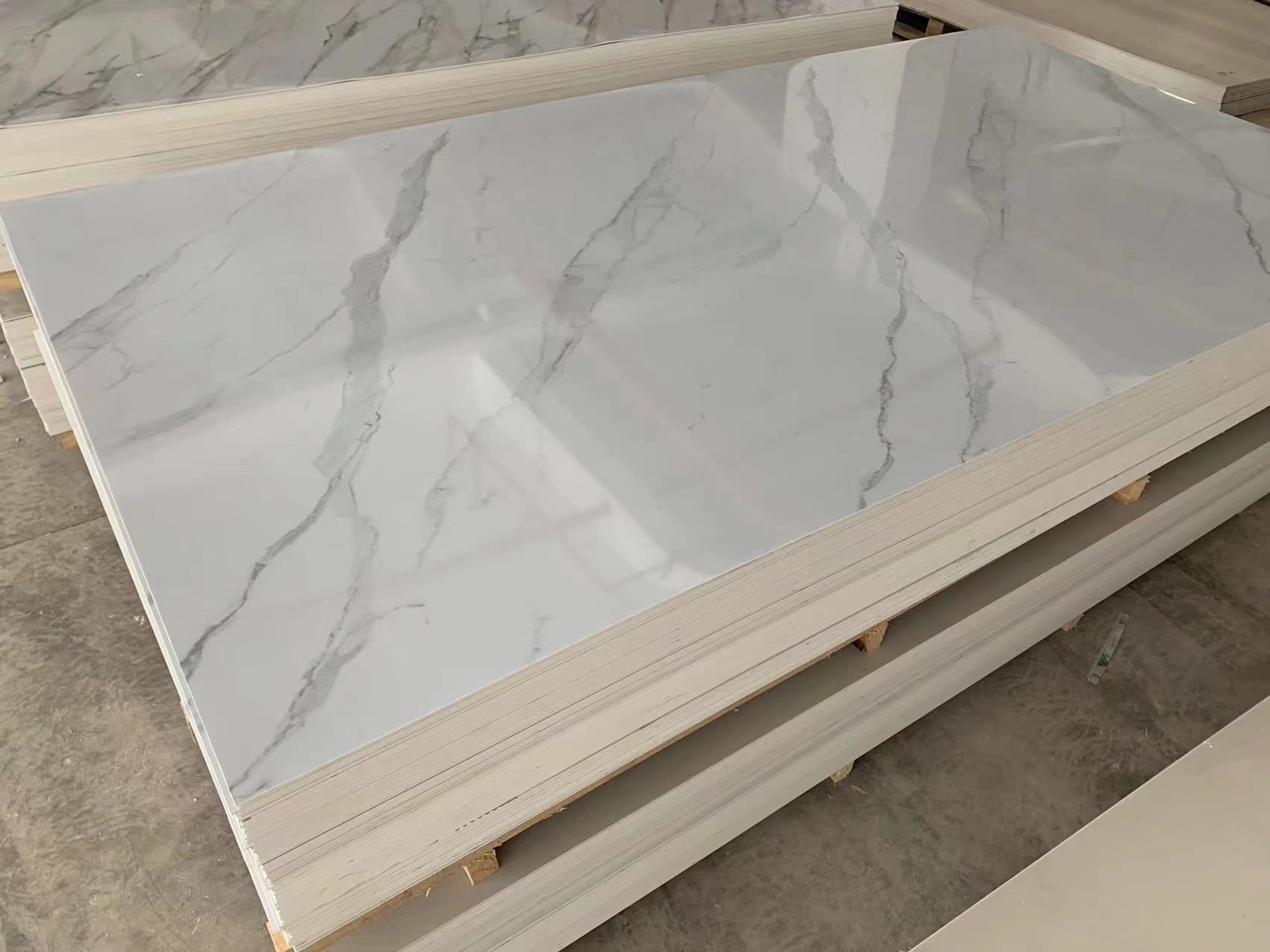 1220x2800mm PVC Marble Sheet Interior Decorative High Glossy For Bathroom