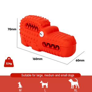 Hundekau-Spielzeug mit Quietscher, Cartoon-Design, Langlebiger Gummiknochen zur Zahnreinigung, Kau- und Leckspielzeug für Mittelgroße Hunde und Welpen - Product Image 5