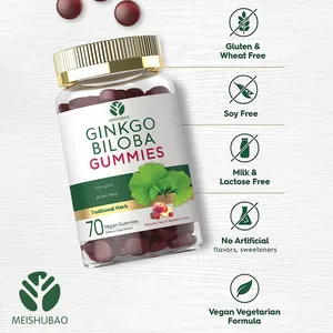 Prezzo promozionale più venduto ginkgo biloba supplemento gummies ginkgo biloba estratto di foglie gummies ginkgo biloba bulk gummies