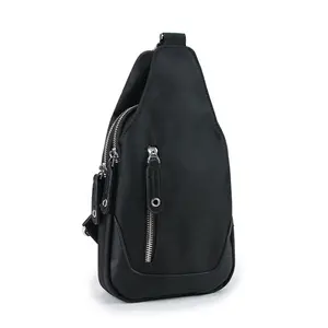 Açık Anti hırsızlık Crossbody dokuma Crossbody telefonu çantası erkekler İş göğüs tek kollu çanta saf renk