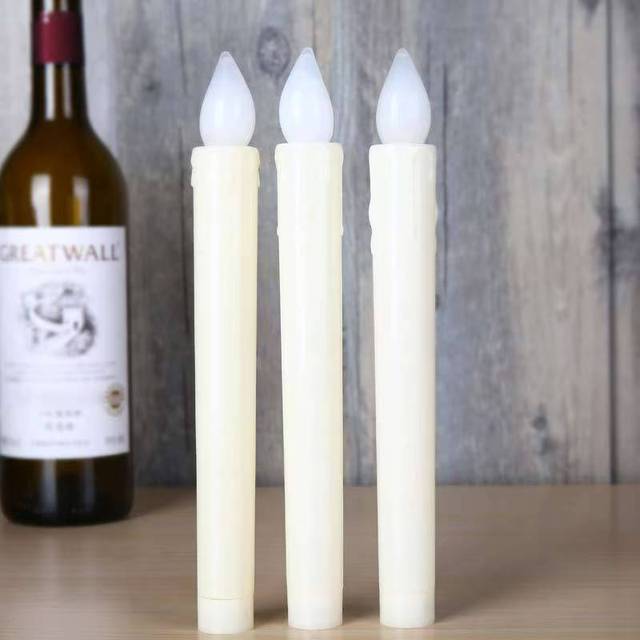 Wholesale Flameless Led Pillar Candles LED Taper Candles With Gold Base Wedding Holiday Decoration