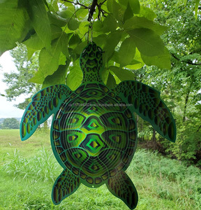Magnifique tourne-vent tortue pour jardin, patio, décoration extérieure suspendue, sculpture éolienne pour Noël, Pâques, Halloween - Product Image 5