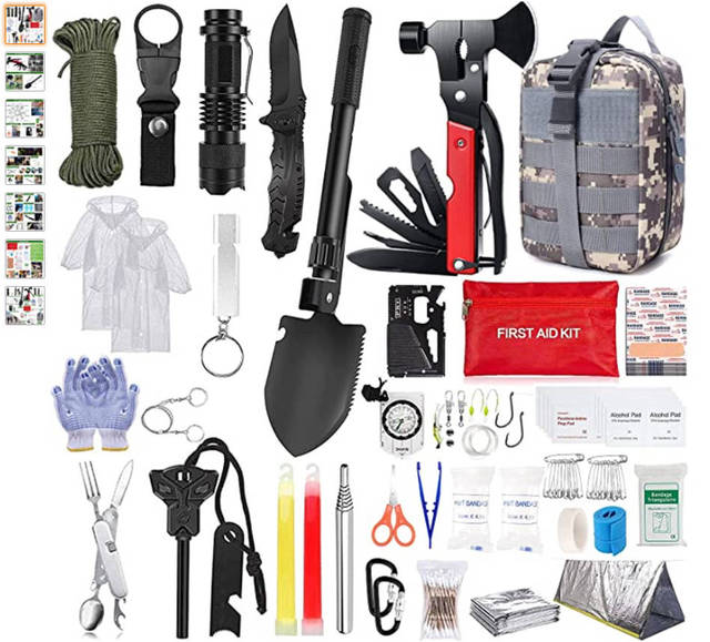 DIY Camping Hiking Tactical Survival Kit Bugout Backpack with Survival Gear