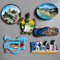 Aimant de réfrigérateur personnalisé avec logo Monaco Bulgarie, souvenir touristique, aimant de réfrigérateur en résine 3D, autocollant