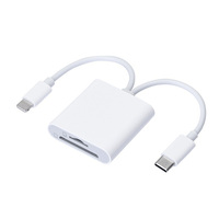 Adaptador de cámara digital de transferencia ultrarrápida 2 en 1 con interfaz de cable dual USB C OTG, lector de tarjetas de memoria SD y TF