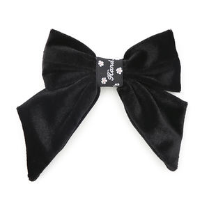 Elegante Accesorio para el Cabello con Lazo de Terciopelo Negro para Mujer, Decoración para el Cabello con Estampado Ditsy, Cinta de Terciopelo para Uso Diario en la Oficina en Todas las Temporadas - Product Image 1