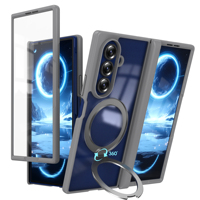 Funda Plegable Transparente Rígida y Resistente a Golpes para Teléfono Móvil con Soporte de Anillo para Samsung Galaxy Z Fold 8 7 Ultra