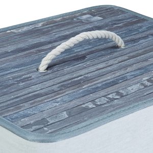 Panier à linge en bambou avec couvercle, sacs à linge assortis, sacs à linge en coton lavables - Product Image 4