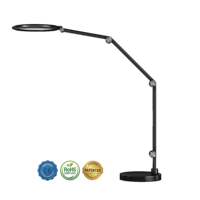 Lampe de table en métal avec variateur tactile et réglage des couleurs, lampe LED pliable pour la lecture des étudiants et l'utilisation au bureau (alimentation CA, protection des yeux)