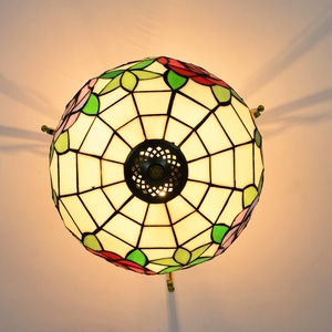 30cm Tiffany <span class=keywords><strong>Red</strong></span> Rose kính màu Vòng trần ánh sáng hiện đại mới Trần Đèn lịch thi đấu cho phòng ngủ trang trí nhà chiếu sáng - Product Image 6