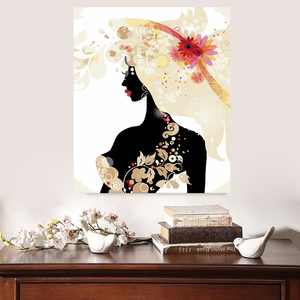 Dipingi con i numeri <span class=keywords><strong>donna</strong></span> nel cappello dipinto a mano pittura a olio fai da te con i numeri kit <span class=keywords><strong>disegno</strong></span> su tela senza cornice decorazioni per la casa artigianato per adulti - Product Image 6