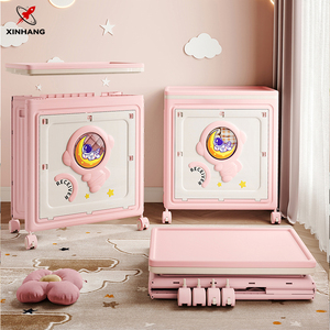 Hộp đựng đồ nhựa Xinhang, dung tích lớn, hộp đựng quần áo, thiết kế sáng tạo hình phi hành gia, hộp đựng đồ chơi gấp gọn có bánh xe - Product Image 2