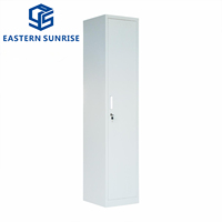 Armoire en acier à une porte de style industriel, de qualité supérieure, robuste, avec miroir, pour dortoir, hôtel, appartement