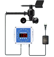 Système d'alarme numérique de vitesse du vent, alertes sonores et visuelles, surveillance à distance en temps réel, anémomètre à grand écran, capteurs IP68