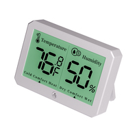 Termometer Digital, layar LCD besar tahan air bertenaga baterai plastik rumah tangga temperatur dan kelembapan