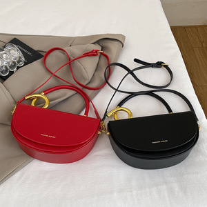 Nuova Borsa a <span class=keywords><strong>Tracolla</strong></span> Semicircolare alla Moda, Versatile Borsa a Spalla da Donna di Alta Qualità con Manico Speciale - Product Image 4