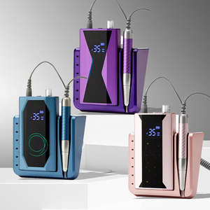 Mesin bor kuku profesional 40000rpm, bor kuku manikur pedikur tanpa sikat Logo kustom portabel dapat diisi ulang kuat - Product Image 3