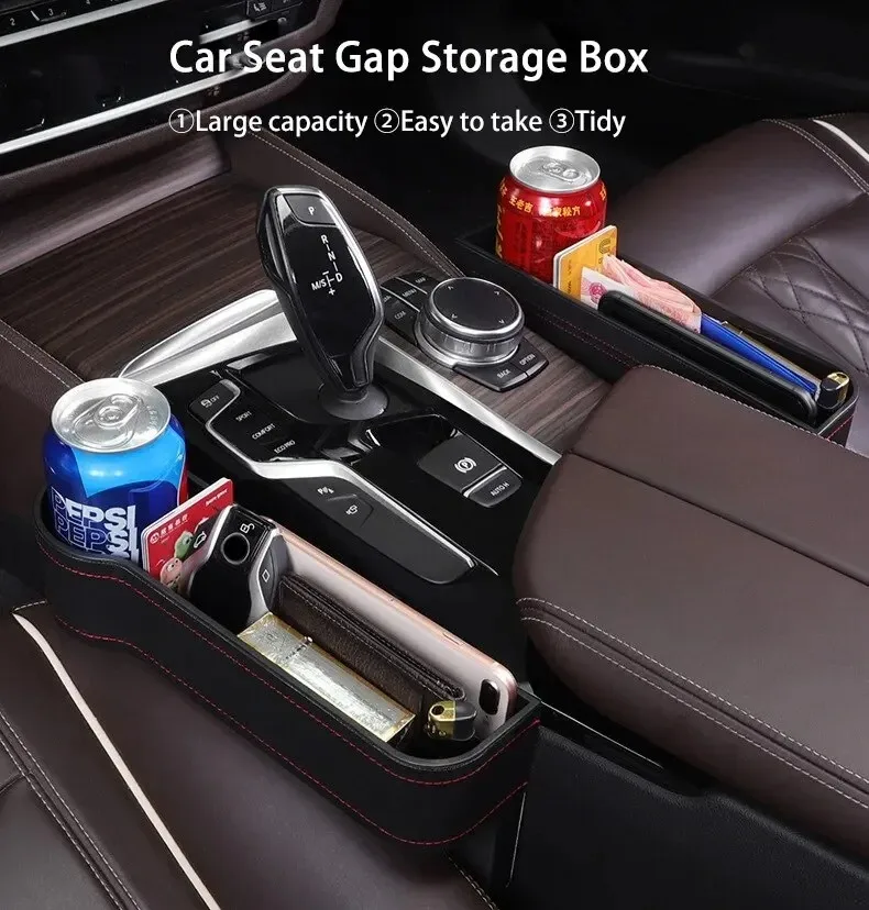 Universal Car Seat Gap Storage Box with Cup Holder | Jufeng Auto Accessories