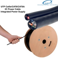 Câble réseau hybride composite Cat6 UTP + câble d'alimentation 2C 23AWG en cuivre, bobine extérieure de 305 m (1000 pi) pour extension PoE de caméra IP CCTV