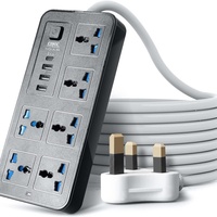 Multiprise domestique multi-prises USB standard britannique avec rallonge et interrupteur