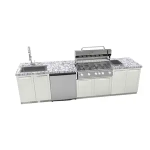 Metal Cabinets Modular Stainless Steel / Metal Modern Kitchen Bbq Island / Outdoor Grill Outdoor Barbecue Kitchen Base Cabinets