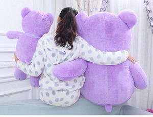 Orsetto di peluche viola da sogno in offerta speciale, orsetto morbido e soffice con papillon, decorazione per la camera da letto - Product Image 5