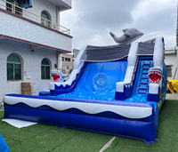 Fabricants de châteaux gonflables pas chers avec toboggan aquatique gonflable et piscine