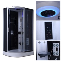 Nouvelle Douche de Style Moderne Économique avec Chauffage et Lumière LED Cabine de douche vapeur coulissante sans cadre, tout-en-un pour la douche et le lavage