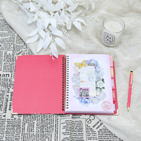 Planificateur d'impression personnalisé couverture rigide feuille d'or Logo Agenda Journal en spirale avec onglets