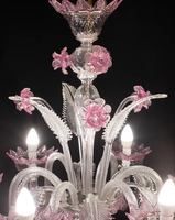 Lustre suspendu en verre de Murano fait main, décoration florale élégante, pour hôtel, maison, salon