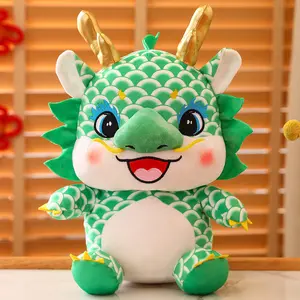Çin yeni yıl kırmızı ejderha maskot dolması hayvan ejderha peluş oyuncak yeni yıl festivali hediye için