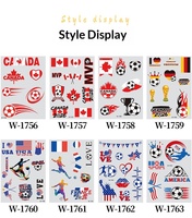 Autocollant de tatouage temporaire tendance 2026 pour le visage, motifs drapeaux USA Canada Mexique, étanche, pour tournois de football et événements sportifs