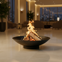 Brasero en acier rouillé de style nordique moderne, robuste, en métal de 3 mm, pour brûler du bois, idéal pour les patios extérieurs et le camping