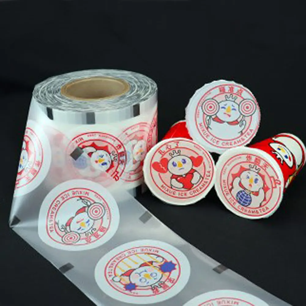 Bols et tasses à fruits couvercle emballage en plastique film d'étanchéité jetable avec logo personnalisé pour bulle/thé boba tasse en PP/gobelet en papier