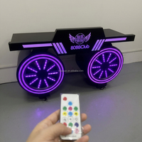 Mesa de DJ Moderna con Ruedas Dobles y Luces de Neón, Base Móvil, Soporte Luminoso para Bar, Karaoke, Club, Escenario, Suministro al por Mayor, con Logotipo Personalizado
