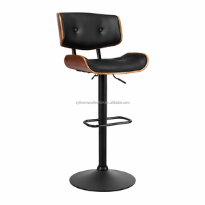 Elegante Taburete Giratorio de Cocina, Silla de <span class=keywords><strong>Bar</strong></span> Ajustable con Base Ancha y Asiento de PU para Hogar, <span class=keywords><strong>Bar</strong></span> y Restaurante, Diseño de Base de 45 cm - Product Image 3