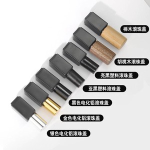 Wholesale Custom 3ml <b>5ml</b> 8ml 10ml Glass <b>Perfume</b> Roll on <b>Bottle</b> Empty Black Square Essential Oil Roller <b>Bottle</b> with Wooden Lid - Product Image 6