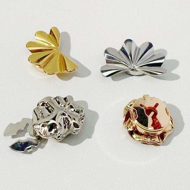 Unisex Clothing Accessories Customized Wholesale High Quality Copper Plating Shirt Button Covers Irregular Pattern for