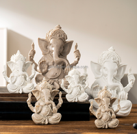 Résine Artisanat Ganesha Éléphant Dieu Zen Décoration Indien Éléphant Bouddha Statue