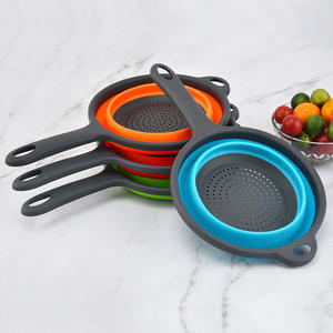 Mutfak plastik lavabo sepeti katlanabilir kevgir süzgeç meyve sebze aracı uzun saplı - Product Image 4