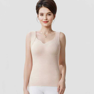 Canottiera termica 020 per le donne in inverno a doppio spazzolato Dralon a calore costante in lana <span class=keywords><strong>e</strong></span> seta da donna canottiere costruite in reggiseno - Product Image 4