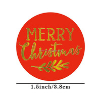 Nouveaux autocollants adhésifs décoratifs ronds de noël transparents pour emballage cadeau bronzant